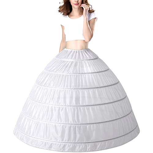 White A-line 6 Hoop Petticoat for Wedding Gown