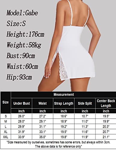Avidlove White Bridal Chemise Nightgown for Women