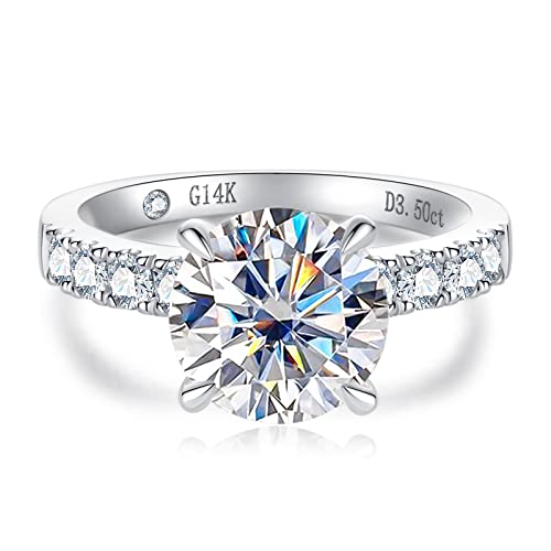 14K White Gold Moissanite Eternity Wedding Ring