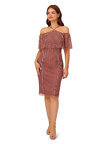 Adrianna Papell Plum Beaded Off The Shoulder Wedding Dress