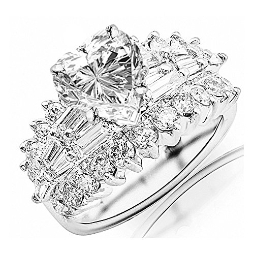 GIA Certified Heart Cut Diamond Engagement Ring in 14K White Gold