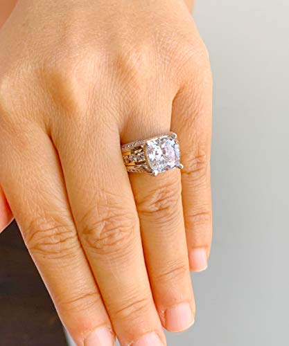 Stunning 14K Gold Simulated Diamond Bridal Wedding Set