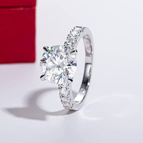 14K White Gold Moissanite Eternity Wedding Ring