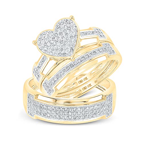 His and Hers Matching Wedding Trio Set