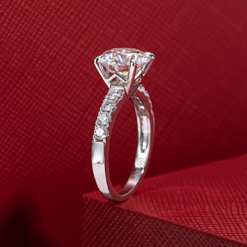 14K White Gold Moissanite Eternity Wedding Ring