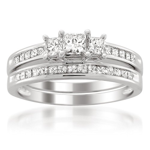 Princess-cut Diamond Bridal Ring 1.50 Carat White Gold
