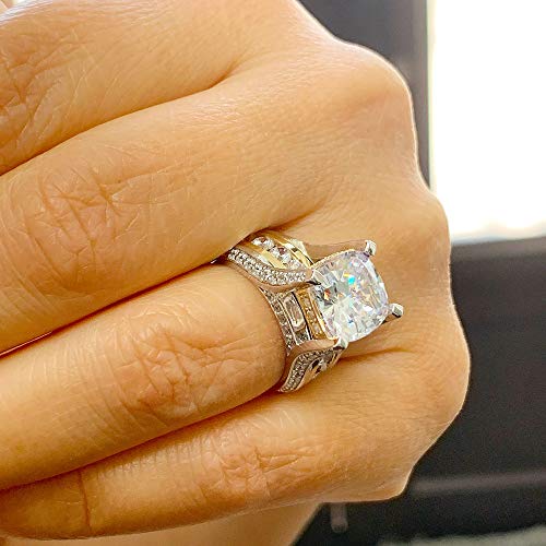 Stunning 14K Gold Simulated Diamond Bridal Wedding Set