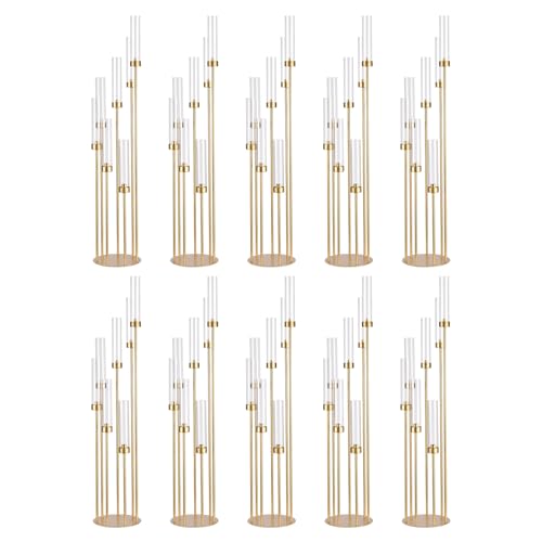 Gold Candelabra Centerpieces, 48 Inch Tall, 10 Sets