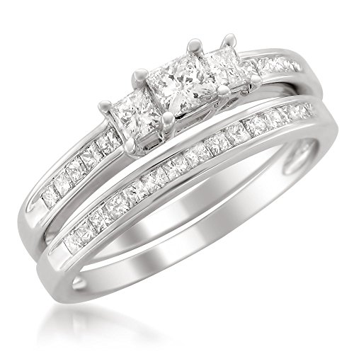 Princess-cut Diamond Bridal Ring 1.50 Carat White Gold