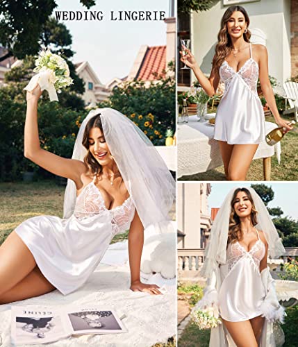 Avidlove Satin Lace Nightgown for Brides