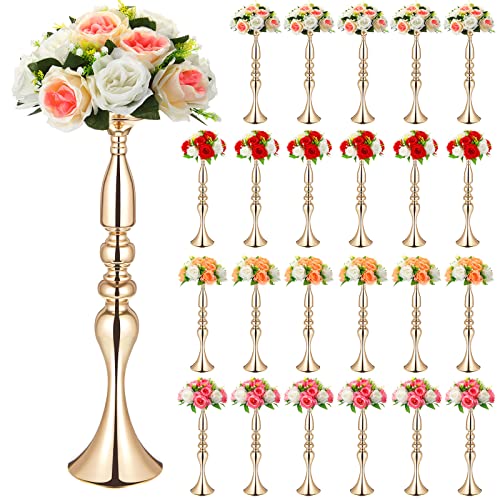 Gold Metal Wedding Centerpiece Flower Stand Set of 24