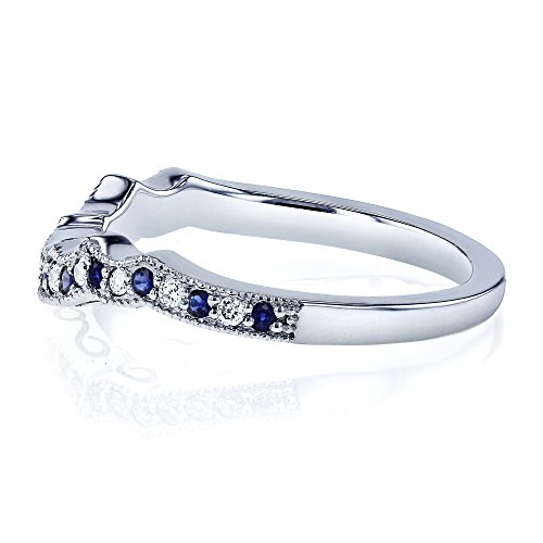 1/5ct TCW Sapphire and Diamond Wedding Ring, Size 9.5