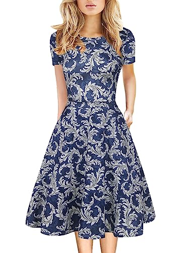 Floral Fit Flare Dress for Summer Wedding Party
