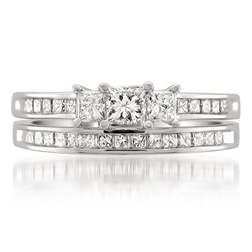 Princess-cut Diamond Bridal Ring 1.50 Carat White Gold