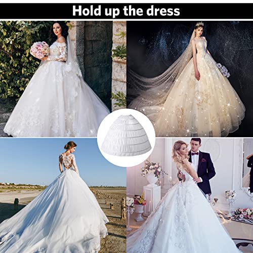 White A-line 6 Hoop Petticoat for Wedding Gown