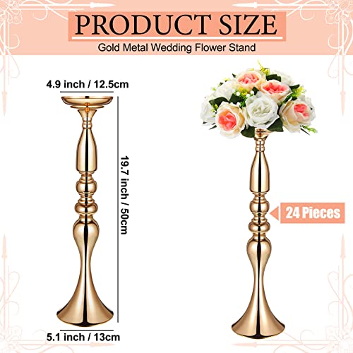 Gold Metal Wedding Centerpiece Flower Stand Set of 24