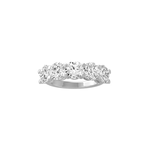 14K White Gold Lab Grown Diamond Five-Stone Ring