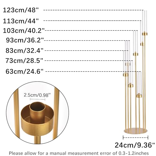 Gold Candelabra Centerpieces, 48 Inch Tall, 10 Sets
