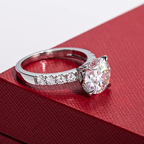 14K White Gold Moissanite Eternity Wedding Ring