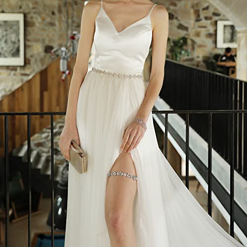 Elegant Bridal Garter with Bling Diamond-chain Design