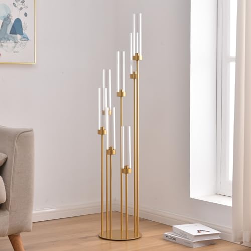 Gold Candelabra Centerpieces, 48 Inch Tall, 10 Sets