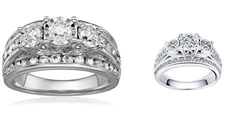 3-Stone Miracle Diamond Wedding Ring in White Gold