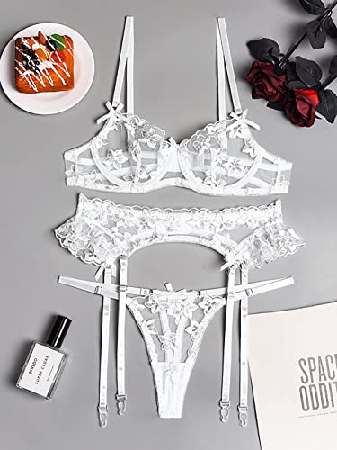 Kaei&Shi Floral Lace Bridal Lingerie Set