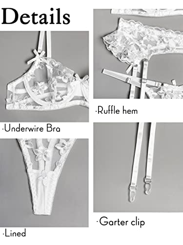 Kaei&Shi Floral Lace Bridal Lingerie Set