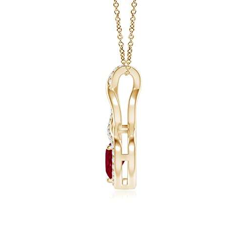 Ruby Heart Pendant in 14K Gold for Her