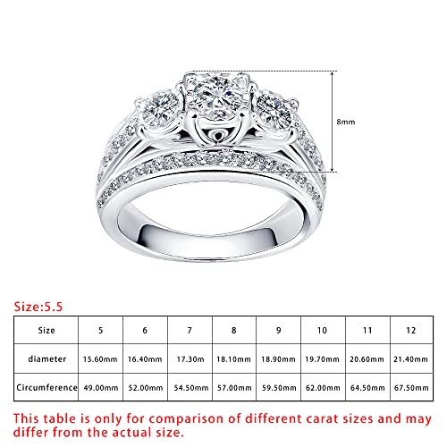 3-Stone Miracle Diamond Wedding Ring in White Gold