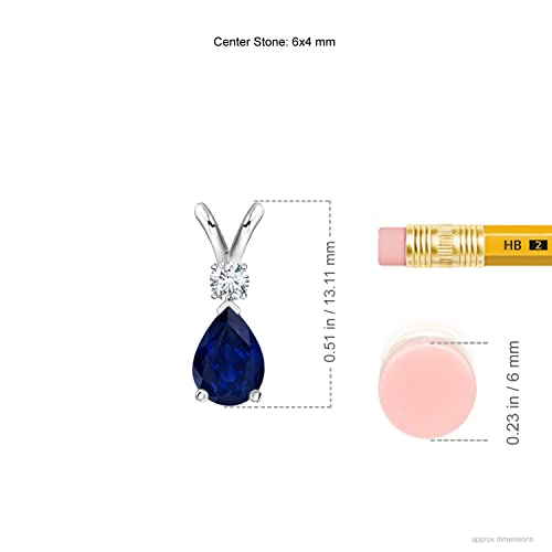 Blue Sapphire Teardrop Pendant Necklace in Sterling Silver