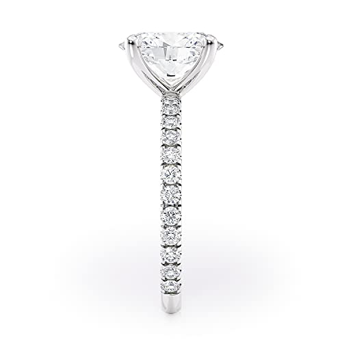 2 Carat Oval Moissanite Engagement Ring - Natural Diamond - 14K White Gold