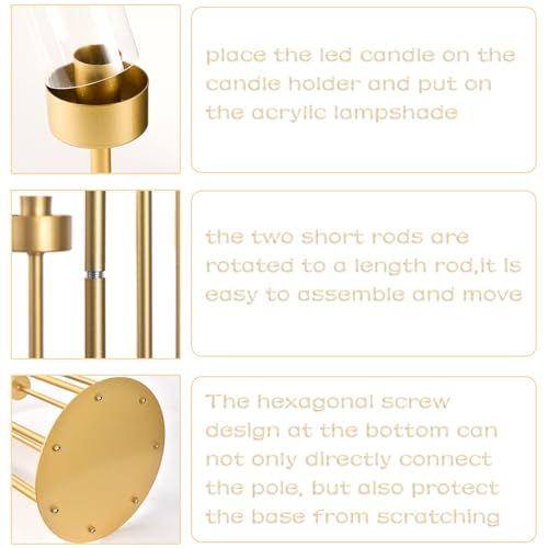 Gold Candelabra Centerpieces, 48 Inch Tall, 10 Sets