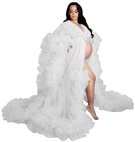 Elegant Tulle Maternity Gown for Photoshoots