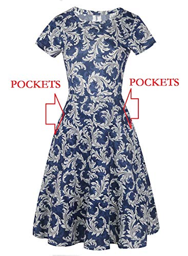Floral Fit Flare Dress for Summer Wedding Party