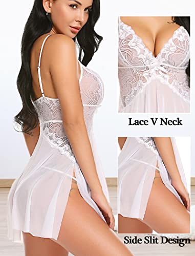 Avidlove Lace Babydoll V Neck Wedding Nightdress