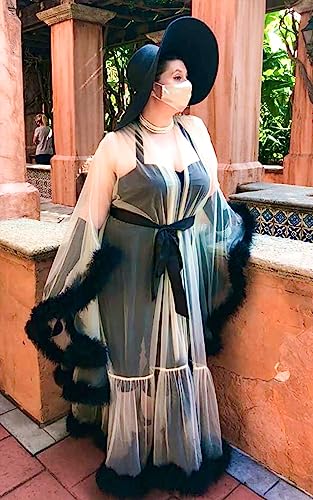 Elegant Red Feather Bridal Robe for Maternity