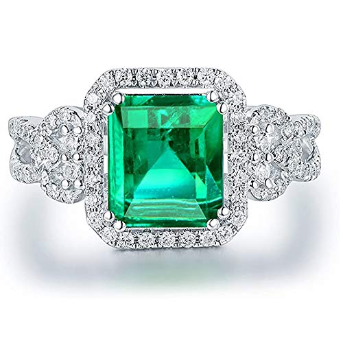 Emerald Diamonds Engagement Ring in 14K White Gold