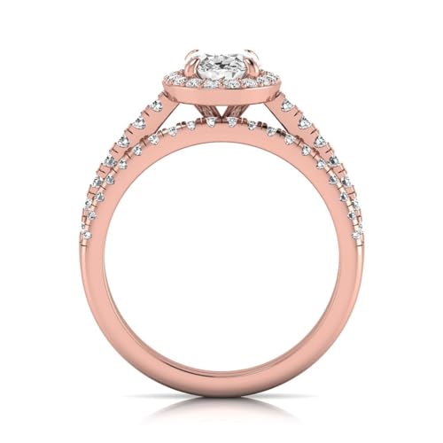 1.65 Carat Oval Lab Grown Diamond Bridal Ring Set