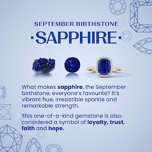 Blue Sapphire Teardrop Pendant Necklace in Sterling Silver