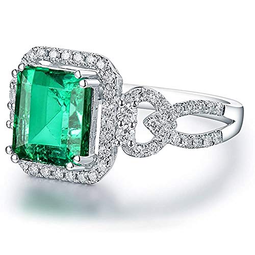 Emerald Diamonds Engagement Ring in 14K White Gold