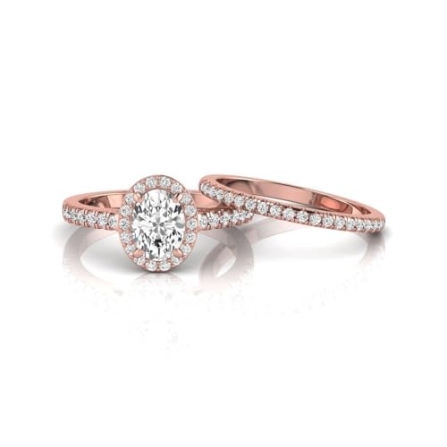 1.65 Carat Oval Lab Grown Diamond Bridal Ring Set