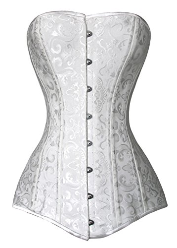 Charmian Women's White Steel Boned Hourglass Corset