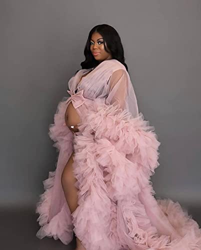 Elegant Tulle Maternity Gown for Photoshoots