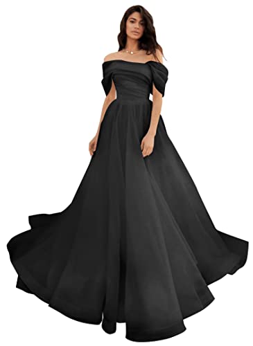 2024 Off-Shoulder Black Wedding Dress Ball Gown Bride