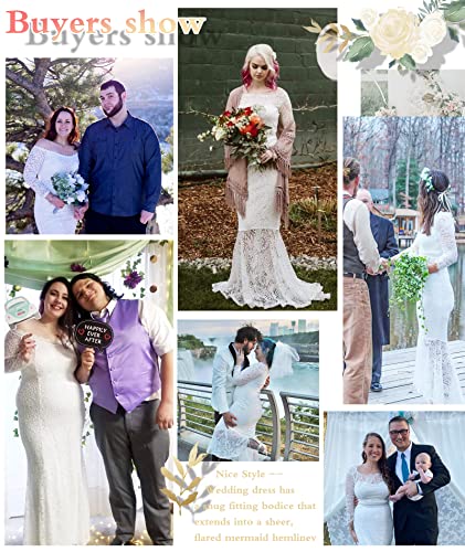 Floral Lace Off Shoulder Wedding Mermaid Dress White