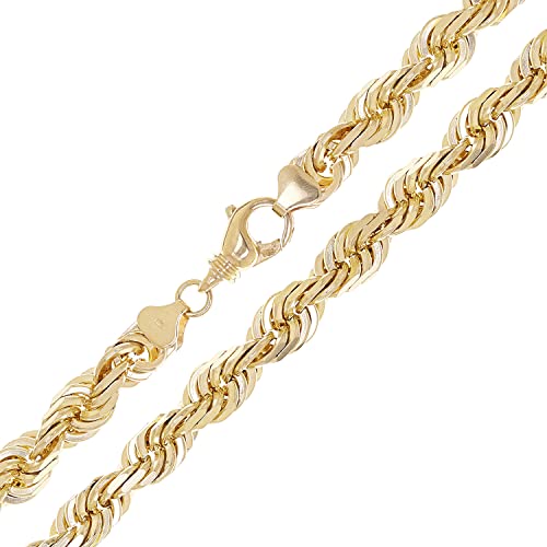 14k Yellow Gold Diamond Cut Rope Chain - 28