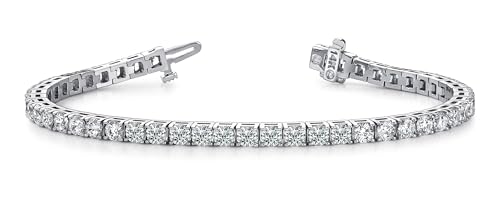 Platinum 15 Carat Lab Grown Diamond Tennis Bracelet