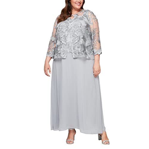 Alex Evenings Tea Length Button-Front Jacket Dress, Dove