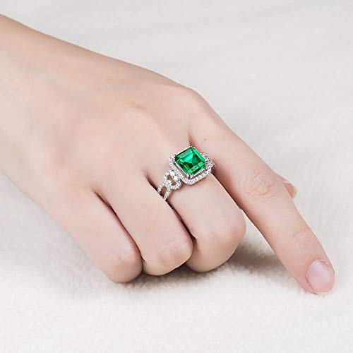 Emerald Diamonds Engagement Ring in 14K White Gold